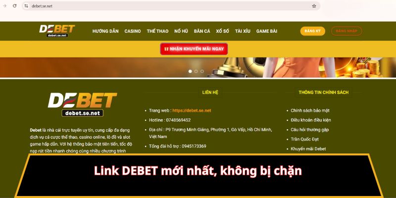 Link DEBET mới nhất, không bị chặn